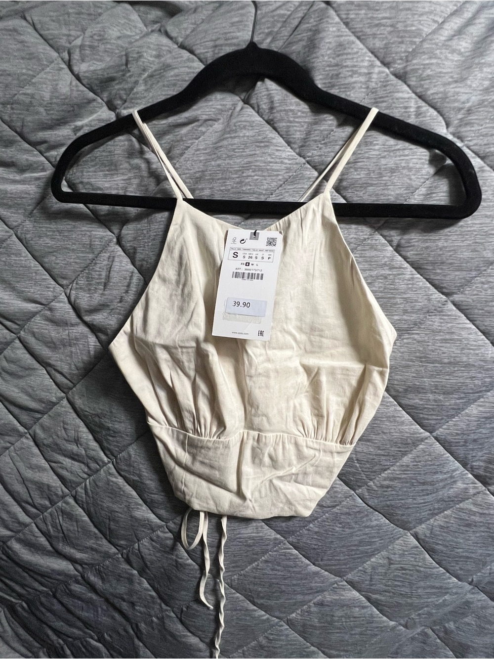 Zara Cream Drawstring Halter Camisole - Picture 1 of 3